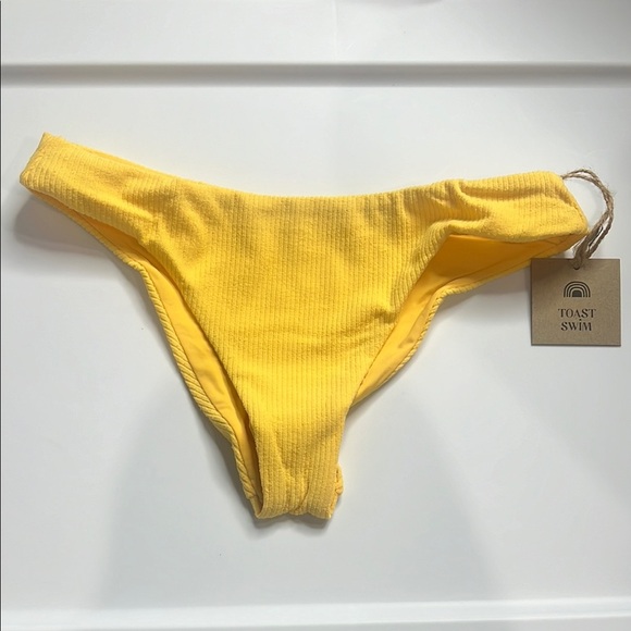 Toast Swim Yellow Bottoms Low Rise Hipster Sunset Rib XSmall - Picture 1 of 5